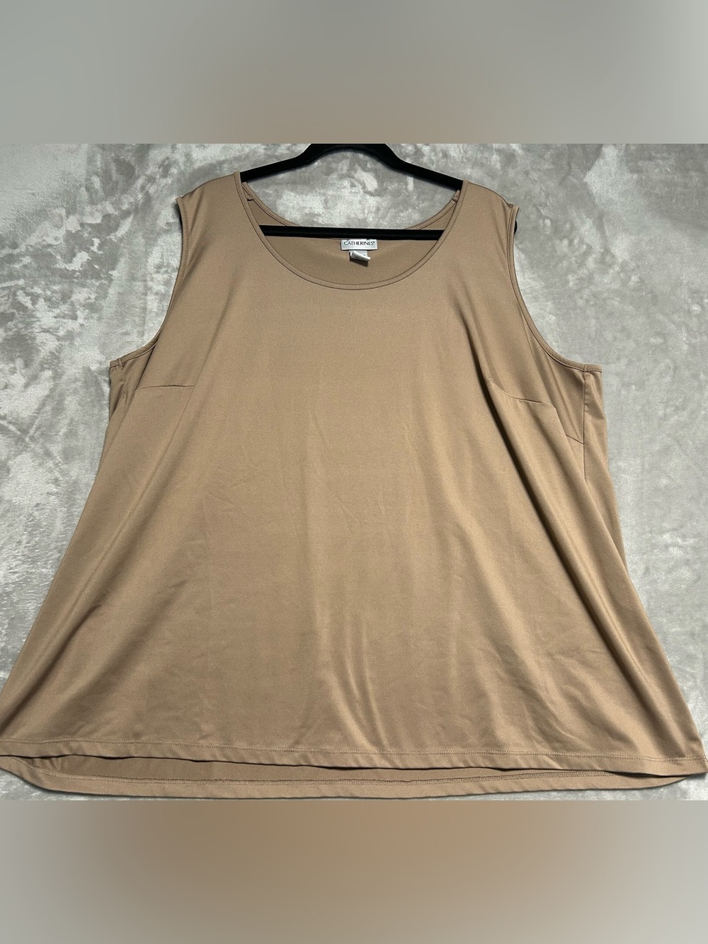 Catherines Stretch Tank Top Women’s 3X 26/28W Light Brown Travel